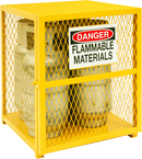 30"W - All Welded - Angle Iron Frame with Mesh Side - Vertical Gas Cylinder Cabinet - Magnet Door - Safety Yellow - Industrial Tool & Supply