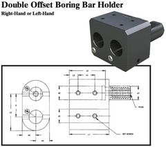 VDI Double Offset Boring Bar Holder (Left Hand) - Part #: CNC86 92.2020 - Industrial Tool & Supply