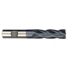 1/2 Dia. x 3 Overall Length 4-Flute Square End Solid Carbide SE End Mill-Round Shank-Center Cut-AlTiN - Industrial Tool & Supply