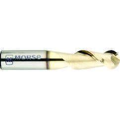 1" Dia. - 1-3/4" LOC - 4" OAL - .007 - .010 Radius 3 FL Carbide S/E HP End Mill-ZrN - Industrial Tool & Supply