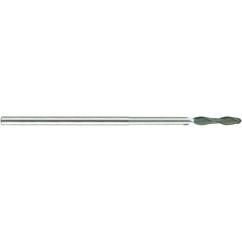 1/8 X 1/8 X 5/8 X 1 X 3-1/4 X .120 2Fl Long H-30 Ball Diamond Coated - Industrial Tool & Supply