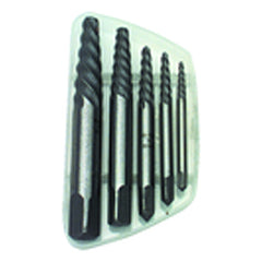 5 Pieces - Spiral Screw Extractor Set - Industrial Tool & Supply