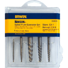 5 Pieces - Spiral Flute Screw Extractor Set - Industrial Tool & Supply