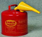 5 GAL TYPE I SAFETY CAN W/FUNNEL - Industrial Tool & Supply