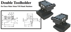 Double Toolholder - Inverted (Bottom) (For Emco Maier 16mm VDI Shank Machines) - Part #: CNC86 E42.1616 - Industrial Tool & Supply