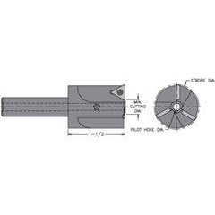 INCB-1.625-312S - 1-5/8" - Cutter Dia - Indexable Counterbore - Industrial Tool & Supply
