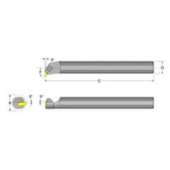 S24U-NER-3 1-1/2" SH; 14" OAL; RH- DorNotch Indexable Threading Boring Bar - Industrial Tool & Supply