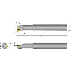 S12S-SDUCL-3 Left Hand 3/4 Shank Indexable Boring Bar - Industrial Tool & Supply