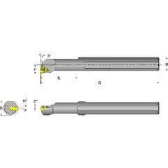 S08M-STUCR-2 Right Hand 1/2 Shank Indexable Boring Bar - Industrial Tool & Supply