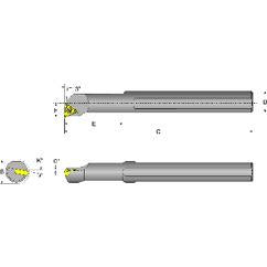 S06M-STUCR-2 Right Hand 3/8 Shank Indexable Boring Bar - Industrial Tool & Supply