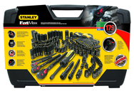 STANLEY® FATMAX® 1/4", 3/8" & 1/2" Drive 179 Piece Matte Black Chrome Mechanic's Tool Set - Industrial Tool & Supply