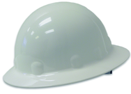 White Hard Hat with Brim - 8 Pt Ratchet - Industrial Tool & Supply