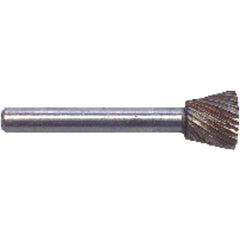 1/4 × 1/2 × 1/4″ SH Inverted Cone Shape - HSS - Burr - Industrial Tool & Supply