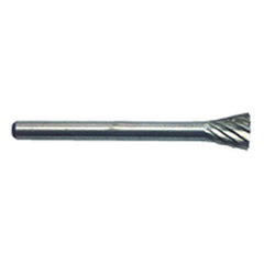 1/4 × 1/4 × 1/8″ SH Inverted Cone Shape - HSS - Burr - Industrial Tool & Supply