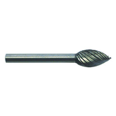 1/4 × 1/2 × 1/8″ SH Pointed Oval Shape - HSS - Burr - Industrial Tool & Supply