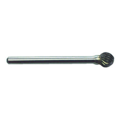R18 1/4 × 1/4 × 1/8″ SH - Sgl Cut Ball End - CBD - Burr - Industrial Tool & Supply