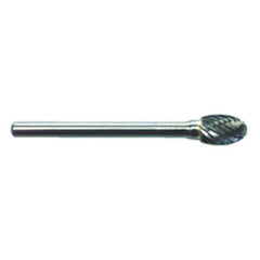 R19 1/4 × 3/8 × 1/8″ SH - Sgl Cut Oval Shape - CBD - Burr - Industrial Tool & Supply