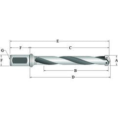 24005H-075F Flanged T-A® Spade Blade Holder - Helical Flute- Series 0.5 - Industrial Tool & Supply