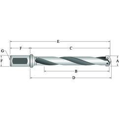 250Y0H-20FM Flanged T-A® Spade Blade Holder - Helical Flute- Series Y - Industrial Tool & Supply