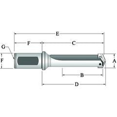 22000S-20FM Flanged T-A® Spade Blade Holder - Straight Flute- Series 0 - Industrial Tool & Supply