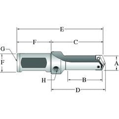 21005S-20FM Flanged T-A® Spade Blade Holder - Straight Flute- Series 0.5 - Industrial Tool & Supply