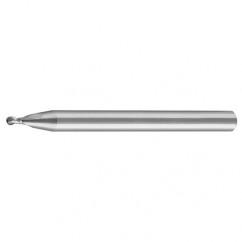.026" Dia. - 1-1/2" OAL - AlTiN - CBD - 30° - Center Cut - Mini Ball End - EM - 2 FL - Industrial Tool & Supply