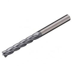 1/4 Dia. x 4 Overall Length 2-Flute Square End Solid Carbide SE End Mill-Round Shank-Center Cut-AlTiN - Industrial Tool & Supply