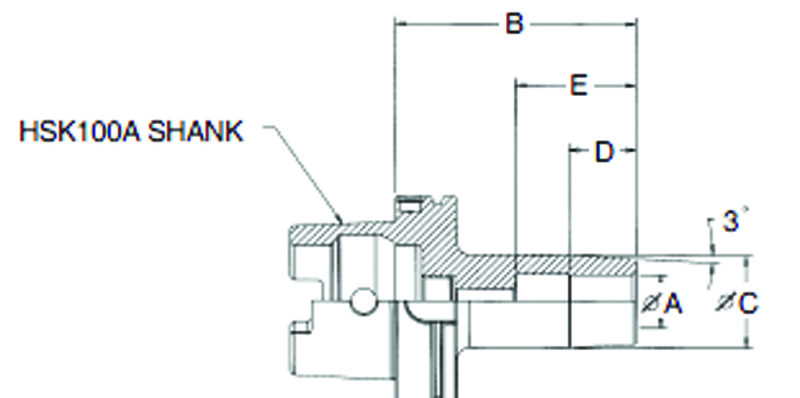 25mm HSK100A Shrink Fit Toolholder - 120mm Gauge Length - Industrial Tool & Supply