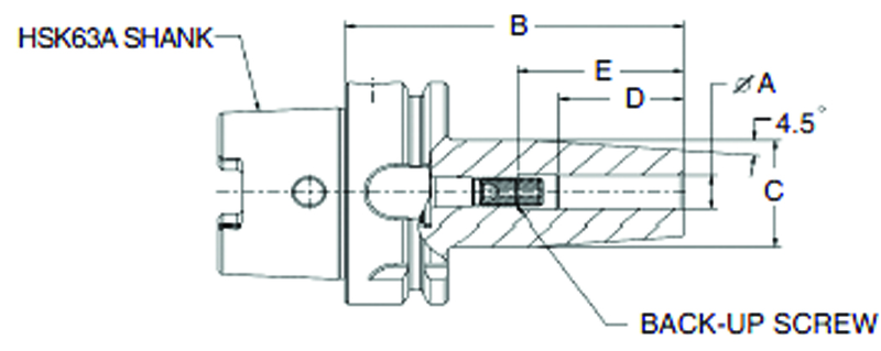 20mm HSK63A Shrink Fit Toolholder - 100mm Gauge Length - Industrial Tool & Supply