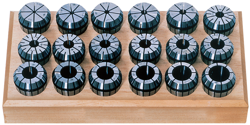 18 Pc. Collet Set - 3/32 to 3/4" - ER32 Style-Round Open - Industrial Tool & Supply