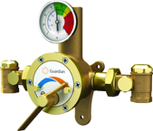 Guardian tempering valve blends hot and cold water to deliver tepid water. Flow capacity is 3.0 to 34 GPM, for use with a single emergency shower, or multiple eyewash, eye/face wash, eyewash/drench hose or drench hose units. - Industrial Tool & Supply