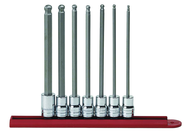 7PC SAE LONG BALL HEX BIT SKT SET - Industrial Tool & Supply