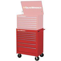 27" 7 DRAWER ROLLER CABINET RED - Industrial Tool & Supply