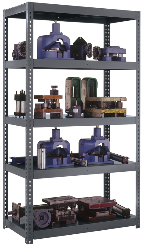 60 x 24 x 84'' - 5-Shelf Boltless Reinforced Shelving Unit (Gray) - Industrial Tool & Supply