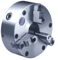 Steel Body Setrite Universal Chuck - 5" Plain Mount; 3-Jaw - Industrial Tool & Supply