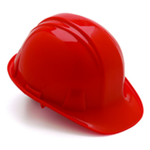 4 Point Ratchet Hard Hat, Red - Industrial Tool & Supply
