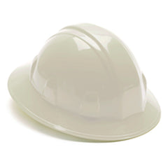 Hard Hat - White Full Brim 4 Point Ratchet Style - Industrial Tool & Supply