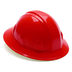 Hard Hat - Red Full Brim 4 Point Ratchet Style - Industrial Tool & Supply