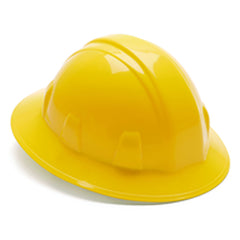 Hard Hat - Yellow Full Brim 4 Point Ratchet Style - Industrial Tool & Supply