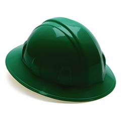 Hard Hat - Green Full Brim 4 Point Ratchet Style - Industrial Tool & Supply