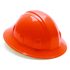 Hard Hat - Orange Full Brim 4 Point Ratchet Style - Industrial Tool & Supply