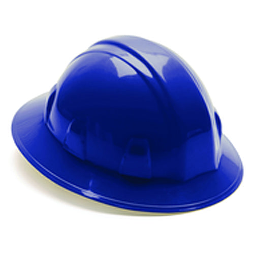 Hard Hat - Blue Full Brim 4 Point Ratchet Style - Industrial Tool & Supply