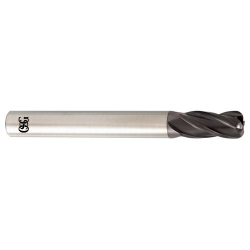 ‎1″ Dia. × 1″ Shank × 1-1/2″ DOC × 4″ OAL, Carbide, TiAlN, 4 Flute, Corner Radius, Solid End Mill - Industrial Tool & Supply