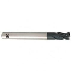 3mm Dia. x 60mm Overall Length 4-Flute 0.5mm C/R Solid Carbide SE End Mill-Round Shank-Center Cutting-TiALN - Industrial Tool & Supply