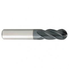 7mm Dia. - 64mm OAL - Carbide - Ball End HP End Mill-4 FL - Industrial Tool & Supply