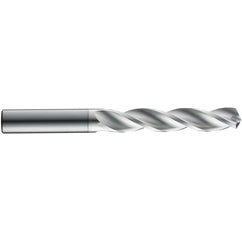 #29 Dia. × 0.2362″ Shank × 28 mm Flute Length × 66 mm OAL, 5xD, 124°, TB, 3 Flute, External, Round Solid Carbide Drill - Industrial Tool & Supply