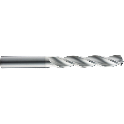 6 mm Dia. × 6 mm Shank × 44 mm Flute Length × 82 mm OAL, 5xD, 124°, TB, 3 Flute, External, Round Solid Carbide Drill