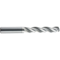 6 mm Dia. × 6 mm Shank × 44 mm Flute Length × 82 mm OAL, 5xD, 124°, TB, 3 Flute, External, Round Solid Carbide Drill