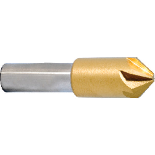 ‎1/8″ Size-1/8″ Shank-60°-M42,TiN 6 Flute Chatterless Countersink - Industrial Tool & Supply