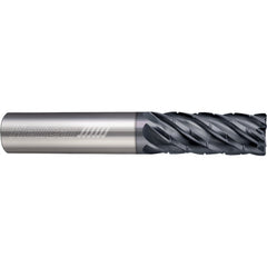 ‎6 Flute - Corner Radius - 0.3750″ (3/8) Cutter DIA × 0.3750″ (3/8) Shank DIA × 0.0100″ Radius × 1.0000″ (1) LOC × 3.0000″ (3) OAL  - APLUS Coated